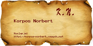 Korpos Norbert névjegykártya