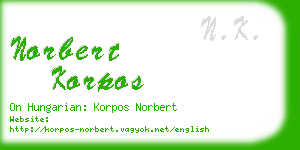 norbert korpos business card